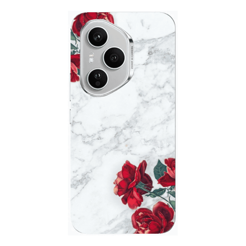 Honor Magic 400 Pro Marble and roses Transparent Silicone TPU Θήκη